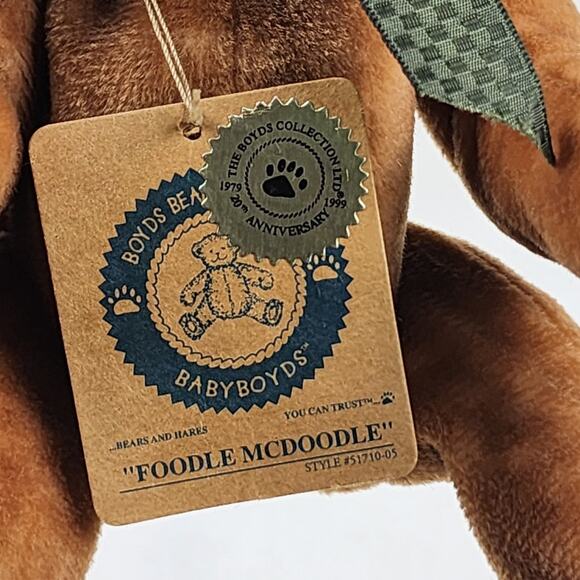 VTG 90's Boyd's Collection Stuffed Bear "Foodle McDoodle" w/ Tags & Jointed Legs - Picture 6 of 11